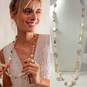 Free People Ariana Ost At The Market Necklace NWT Neutral Bohemian Beach Artisan